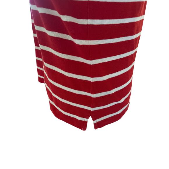 LRL Ralph Lauren Red White Striped Polo Shirt | Large | Nautical Style | 1/4 Zip - Picture 7 of 11